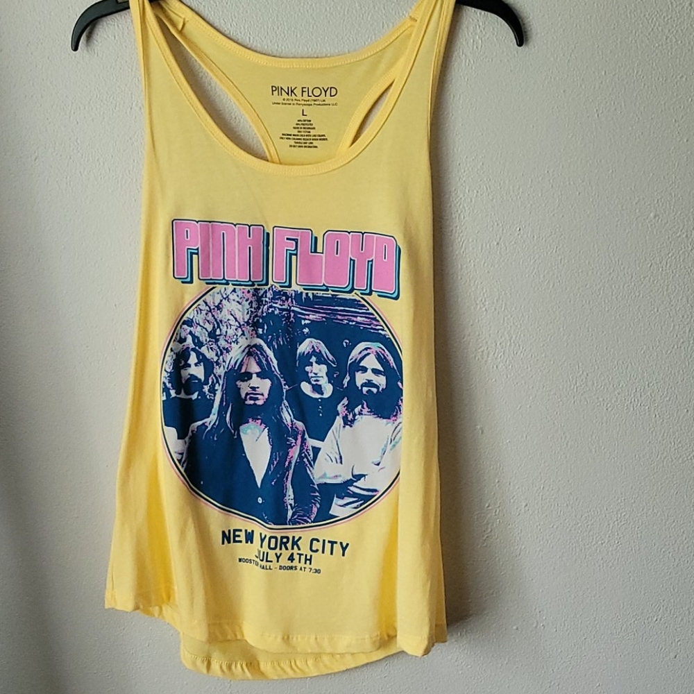 Yellow Pink Floyd graphic tank top 💛